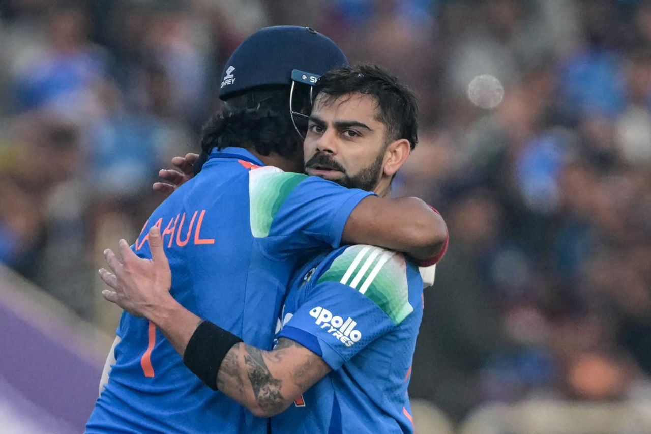 Virat Kohli gets a hug from KL Rahul after his century, India vs South Africa, 1st ODI, Ranchi, November 30, 2025
