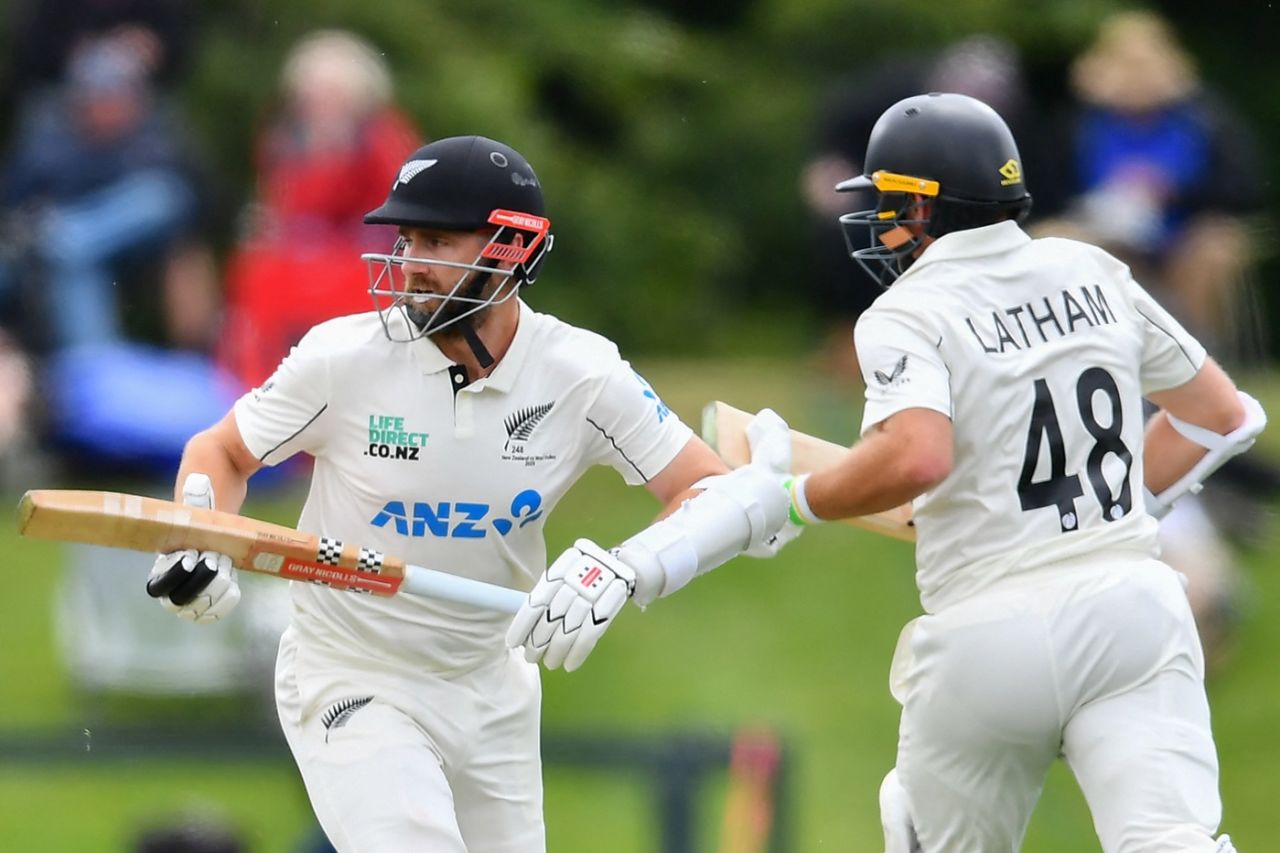 Kane Williamson and Tom Latham run between the wickets, New Zealand vs West Indies, 1st Test, Day 1, Christchurch, December 2, 2025