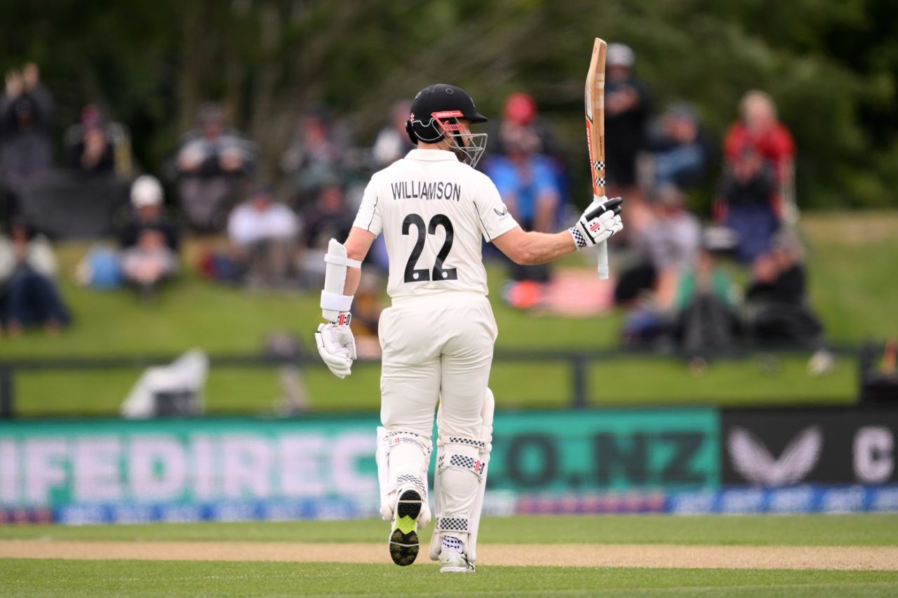 Kane Williamson celebrates his half-century, New Zealand vs West Indies, 1st Test, Day 1, Christchurch, December 2, 2025