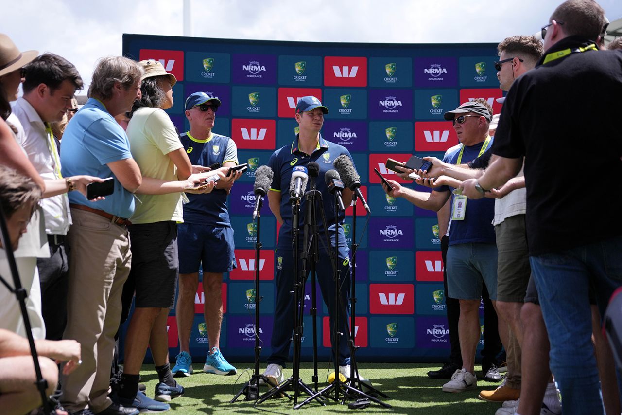 Steven Smith speaks to media at the Gabba, Australia vs England, 2nd Ashes Test, The Gabba, Brisbane, December 3, 2025