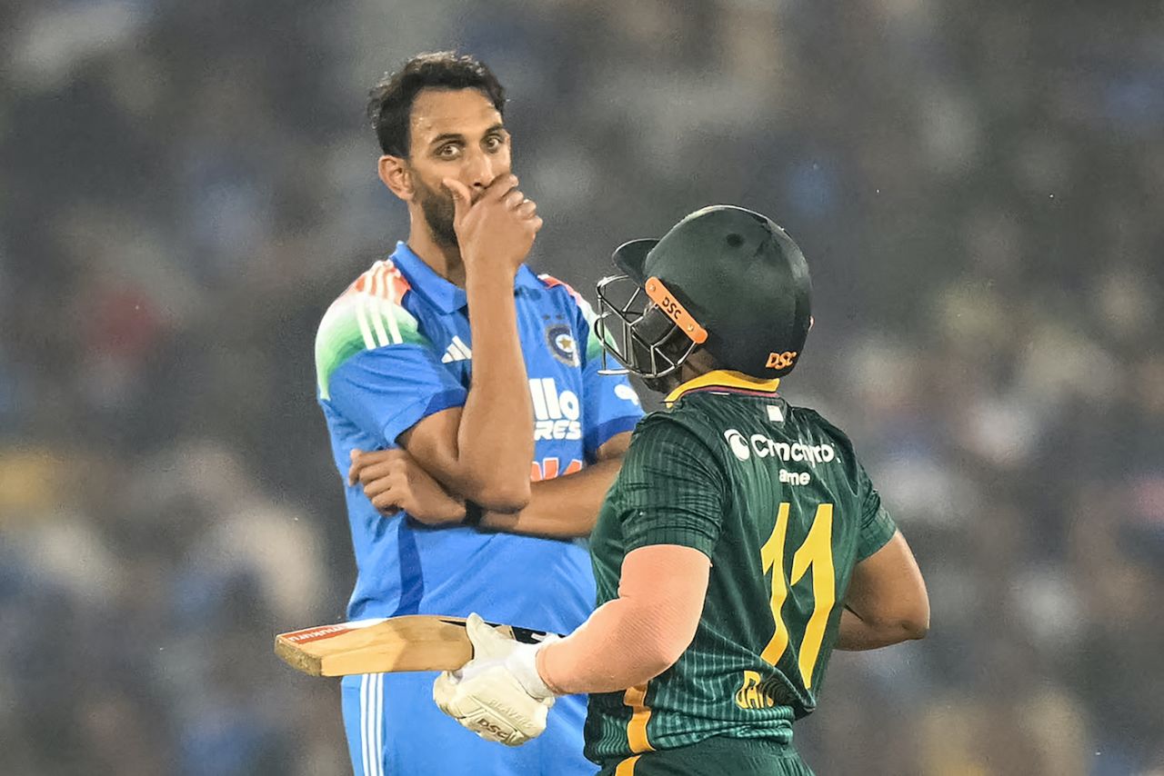 Prasidh Krishna looks on as Temba Bavuma takes a run, India vs South Africa, 2nd ODI, Raipur, December 3, 2025