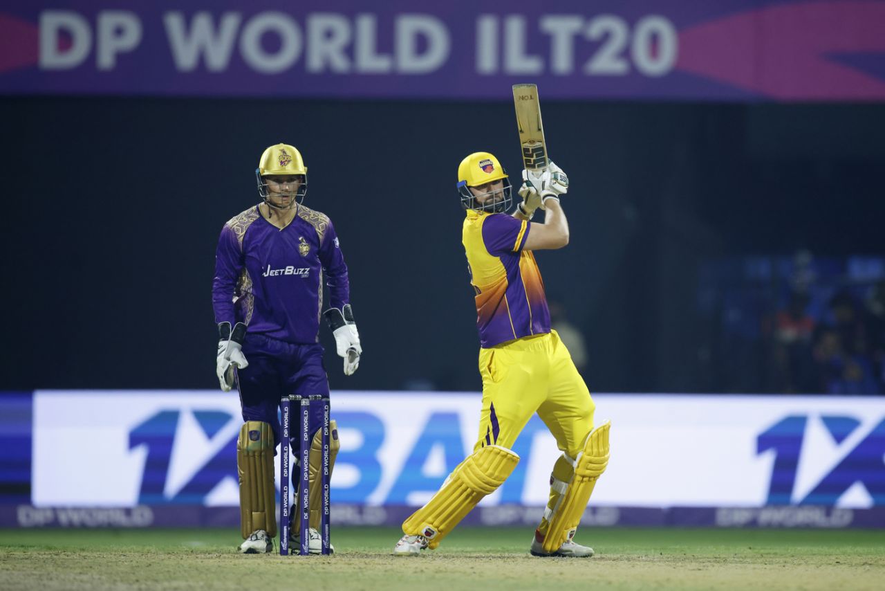 Tim David scored a 24-ball 60, Abu Dhabi Knight Riders vs Sharjah Warriorz, ILT20 2025-26, Sharjah, December 3, 2025
