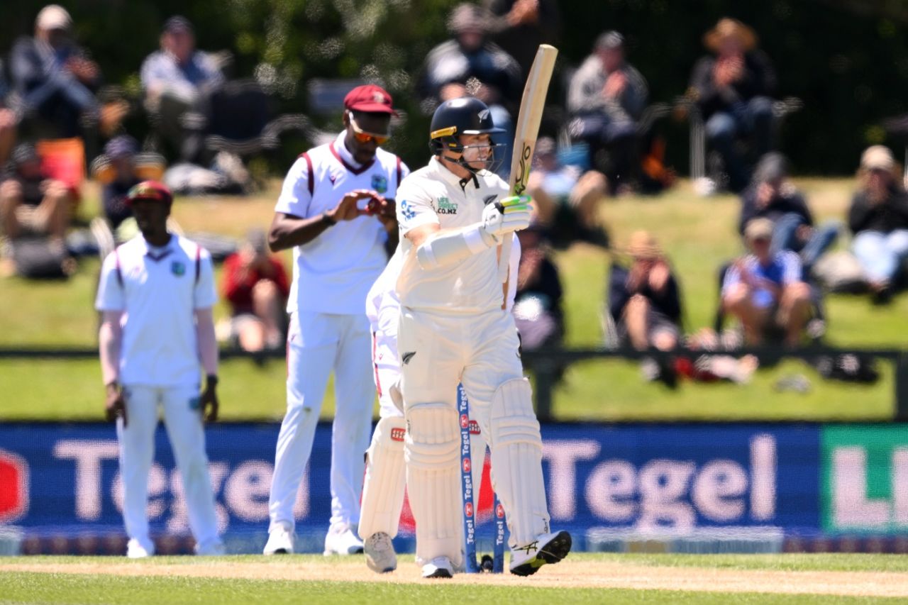 Tom Latham celebrates his fifty, New Zealand vs West Indies, 1st Test, Christchurch, 3rd day, December 4, 2025
