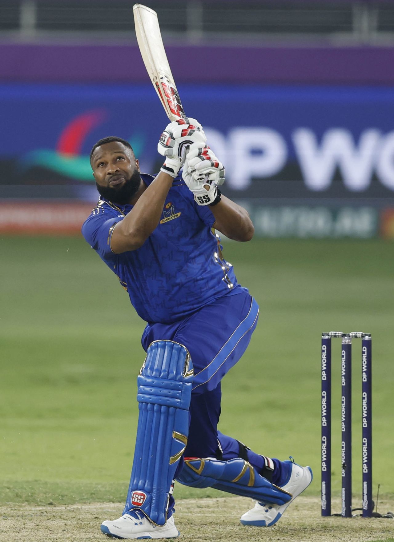 Kieron Pollard hit four sixes in his 33-ball 50, Gulf Giants vs MI Emirates, ILT20, Dubai, December 4, 2025