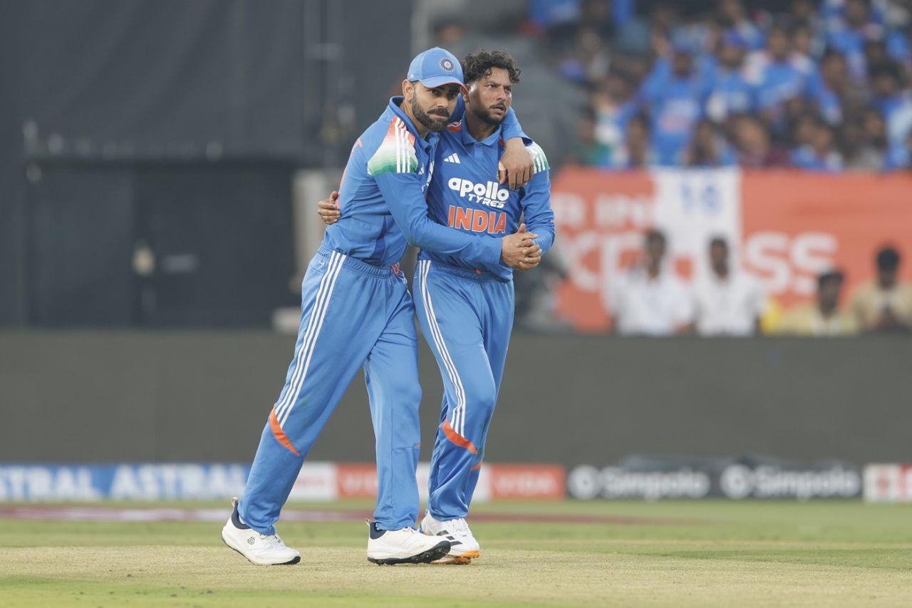 Kuldeep Yadav returned 4 for 41 in his ten overs, India vs South Africa, 3rd ODI, Visakhapatnam, December 6, 2025