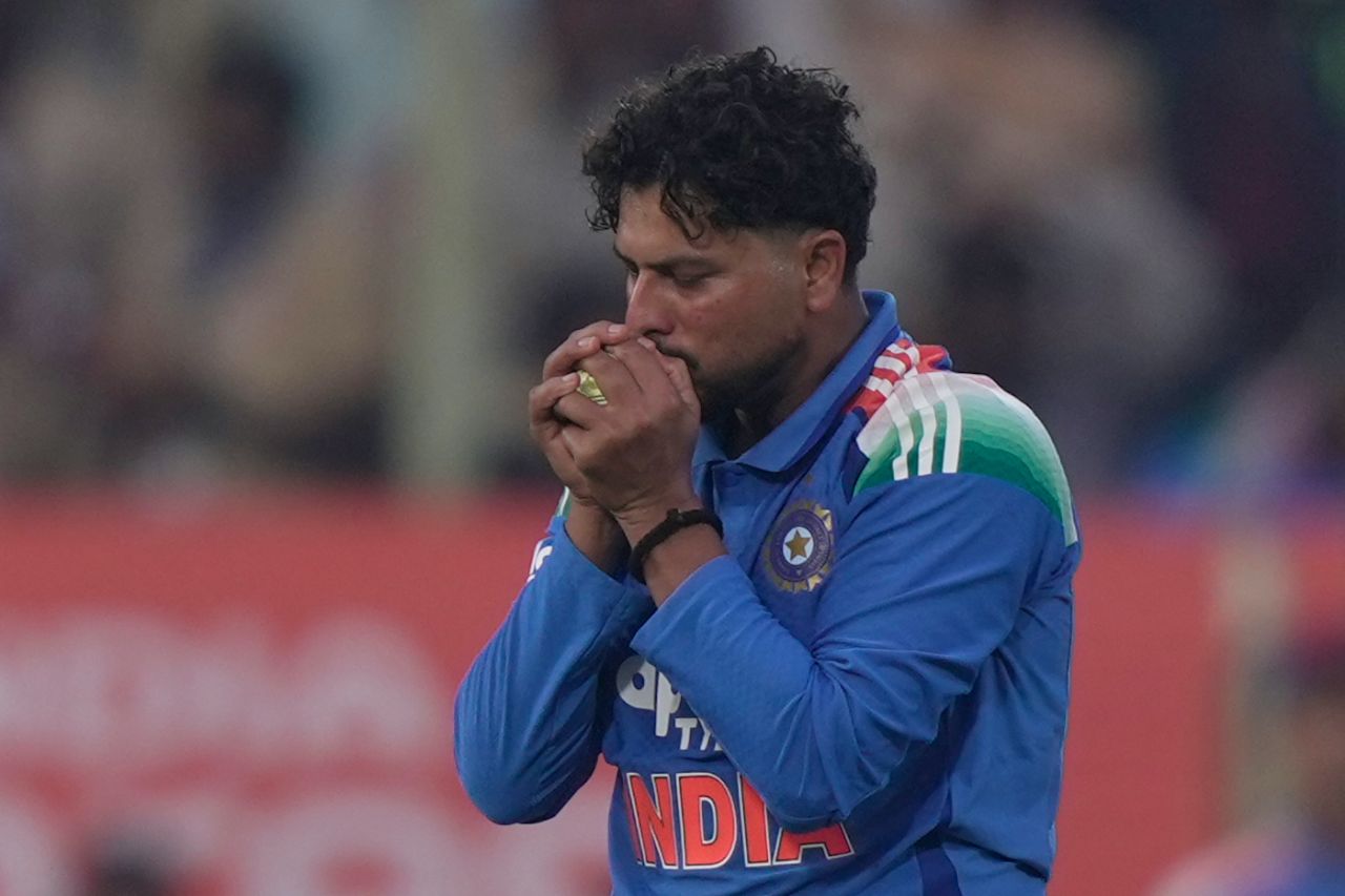 Kuldeep Yadav finished with a four-for, India vs South Africa, 3rd ODI, Visakhapatnam, December 6, 2025