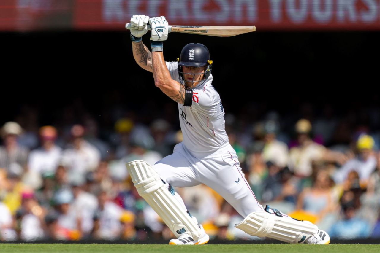 Ben Stokes drives through cover, Australia vs England, 2nd Test, Brisbane, 4th day, December 7, 2025
