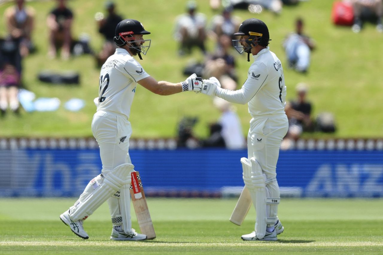 Kane Williamson joined Devon Conway early on the second day, New Zealand vs West Indies, 2nd Test, Wellington, 2nd day, December 11, 2025