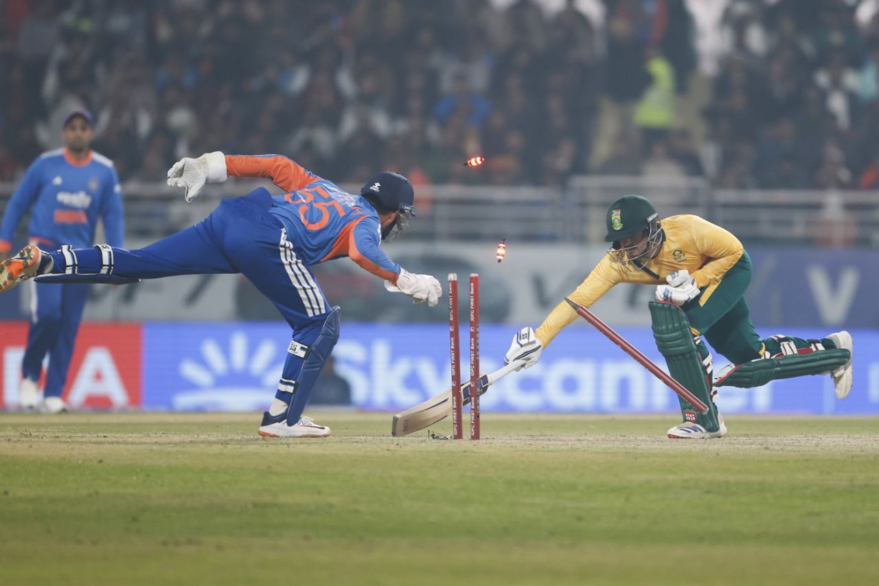 Jitesh Sharma was agile and aware enough to run Quinton de Kock out, India vs South Africa, 2nd T20I, New Chandigarh, December 11, 2025