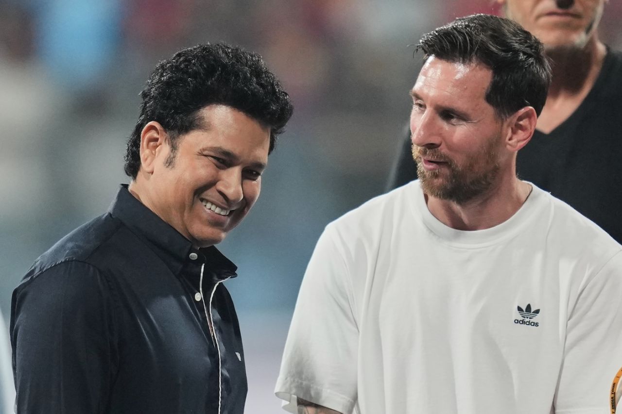 Sachin Tendulkar caught up with Lionel Messi, Mumbai, December 14, 2025