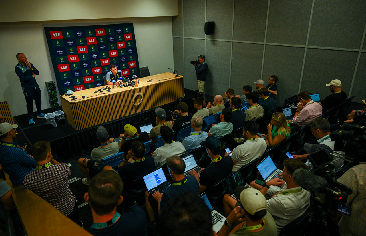 Full house: Pat Cummins speaks to the media, Adelaide, December 16, 2025