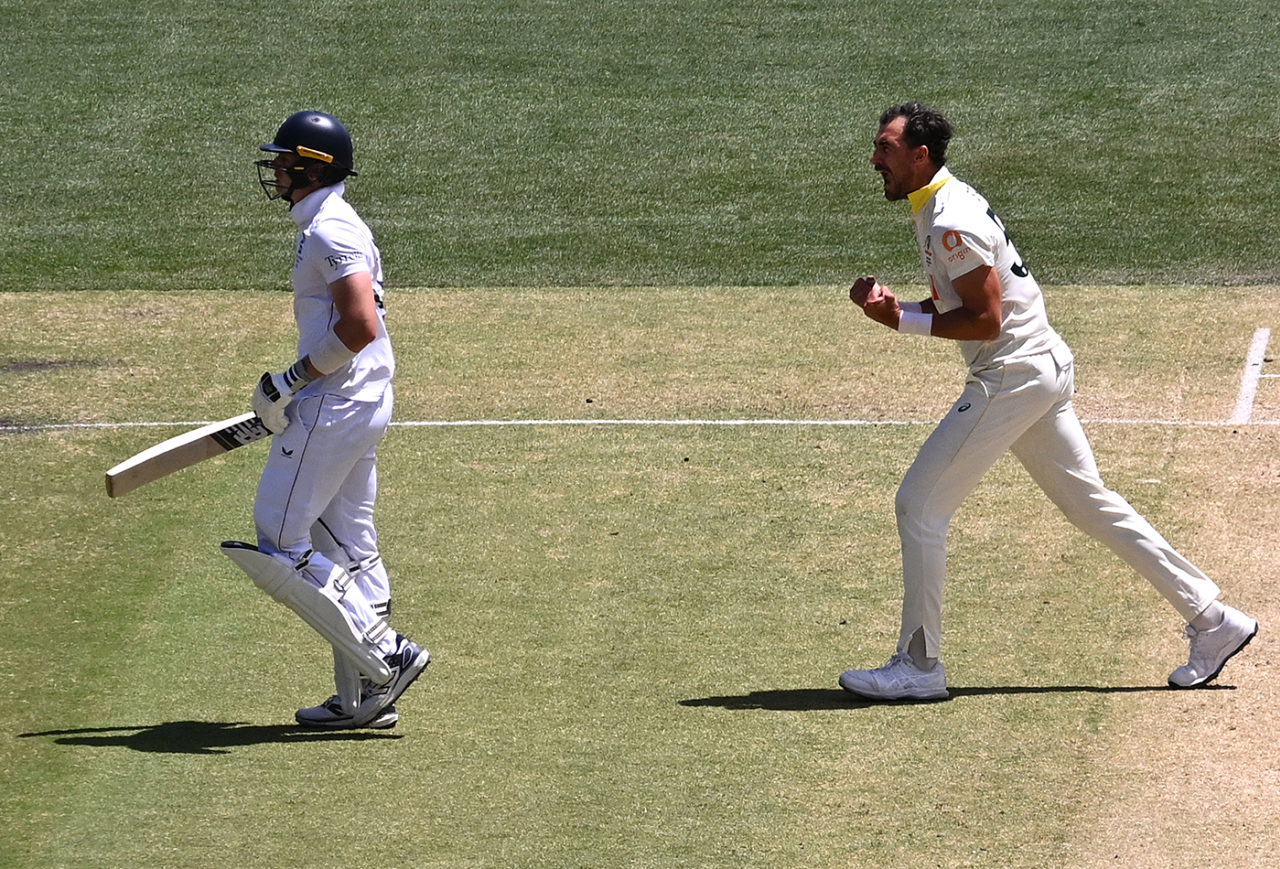 Mitchell Starc's emotions are clear as he removes Jamie Smith, Australia vs England, 3rd Test, Adelaide, 5th day, December 21, 2025