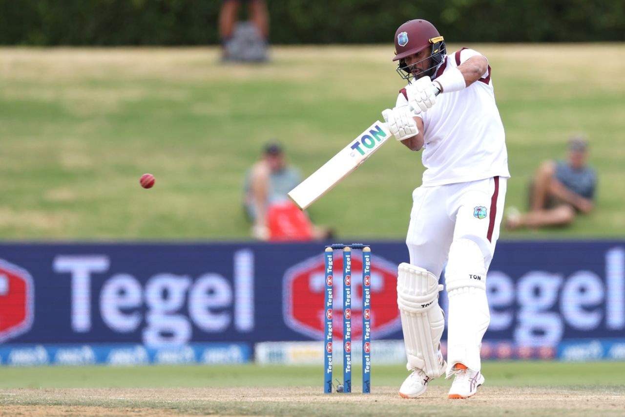 Brandon King played his shots to combat a wearing pitch, New Zealand vs West Indies, 3rd Test, Mount Maunganui, 5th day, December 22, 2025