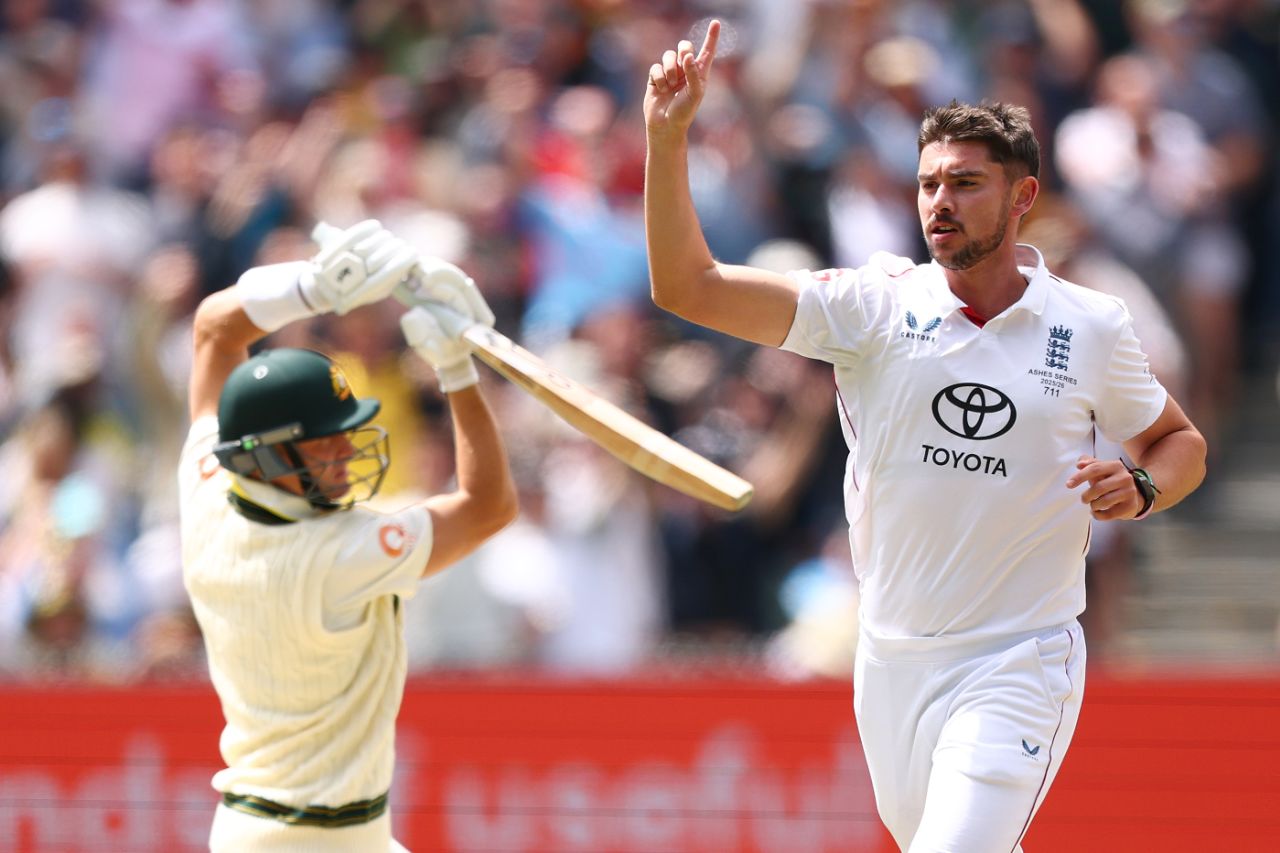 Josh Tongue removed Marnus Labuschagne for his second wicket, Australia vs England, 4th Test, Melbourne, 1st day, December 26, 2025