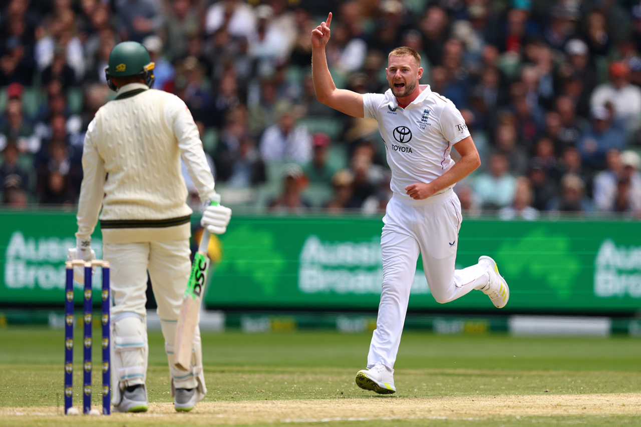 Gus Atkinson had Usman Khawaja caught behind, Australia vs England, 4th Test, Melbourne, 1st day, December 26, 2025