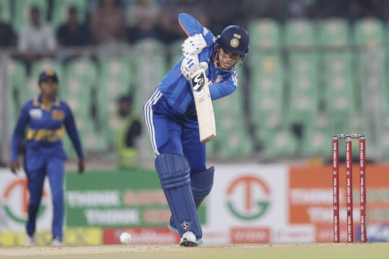 Smriti Mandhana played a fluent innings, India vs Sri Lanka, 4th Women's T20I, Thiruvananthapuram, December 28, 2025