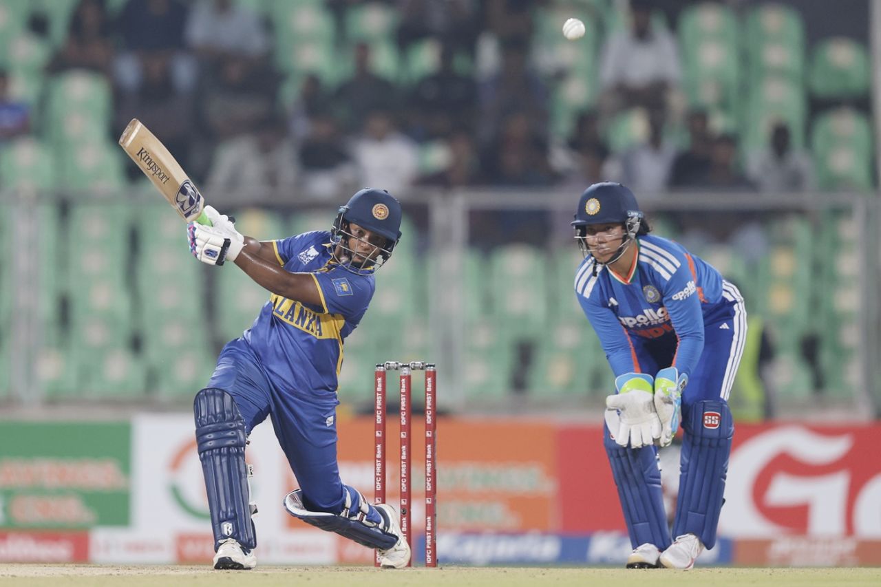 Hasini Perera led Sri Lanka's strong reply, India vs Sri Lanka, 4th Women's T20I, Thiruvananthapuram, December 28, 2025