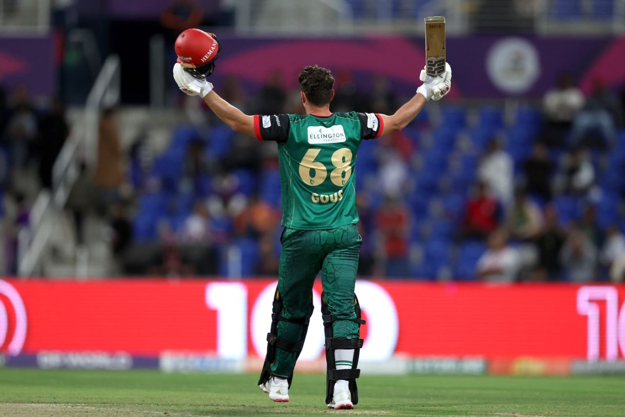 Andries Gous brought up his second T20 century, Desert Vipers vs MI Emirates, ILT20 2025-26, Qualifier 1, Abu Dhabi, December 30, 2025
