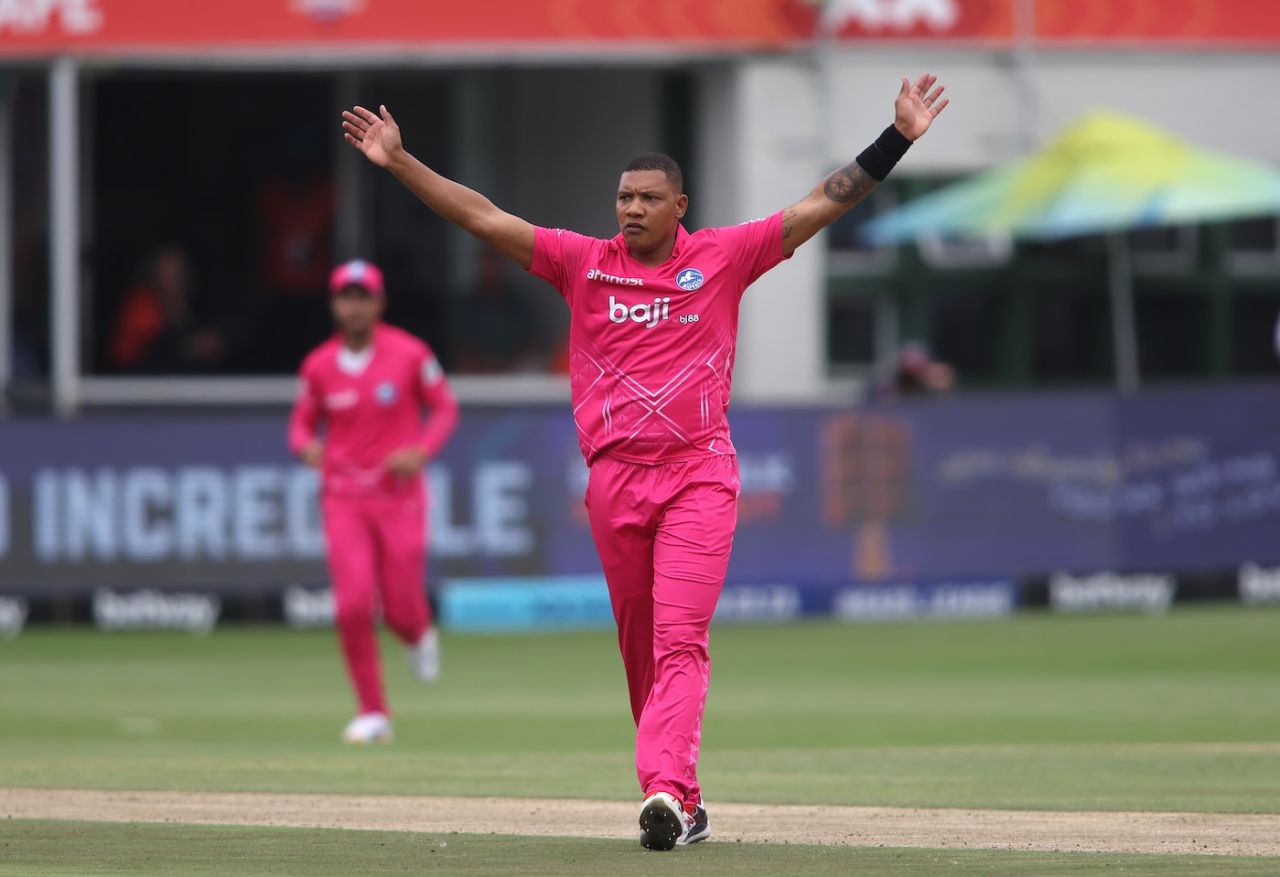 Ottneil Baartman struck in the powerplay and in the death overs, Sunrisers Eastern Cape vs Paarl Royals, SA20 2026, Gqeberha, December 31, 2025