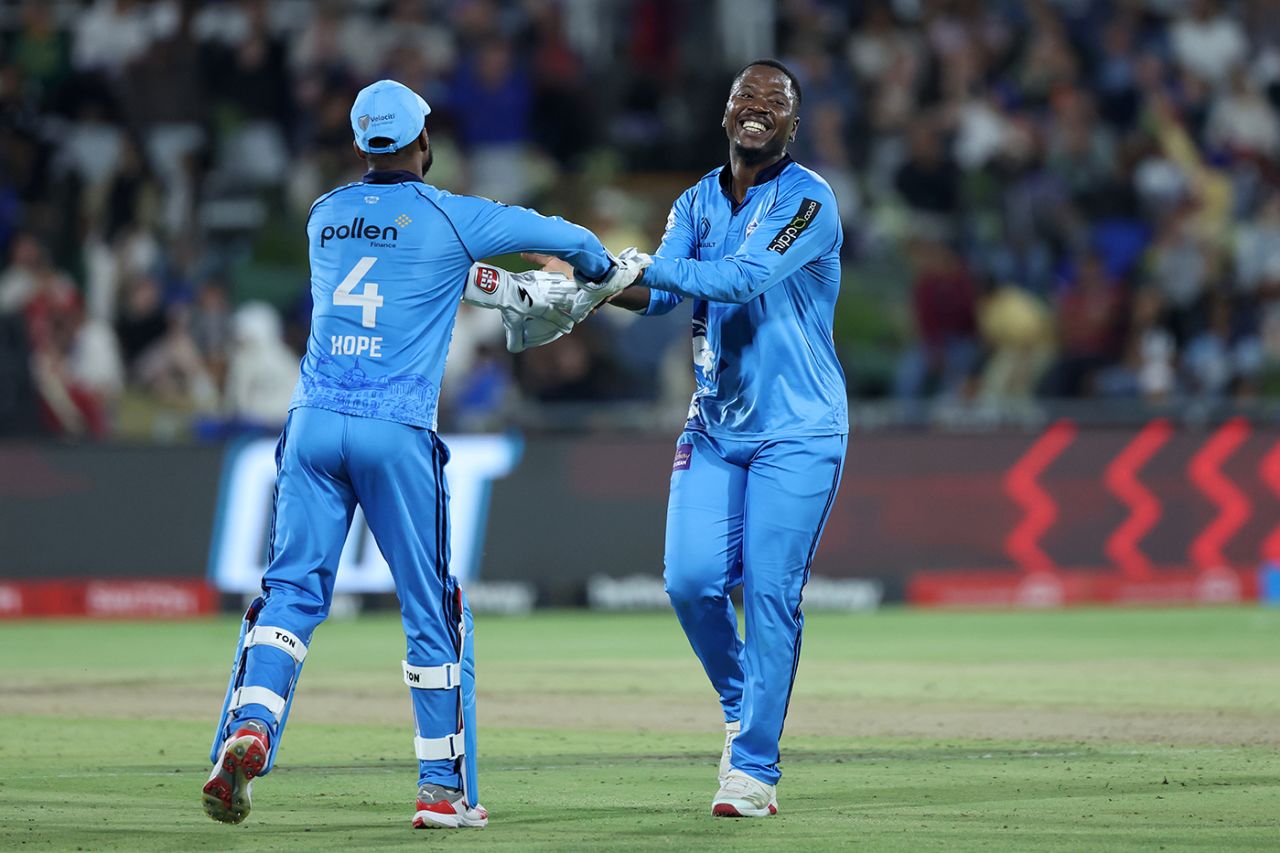 SSherfane Rutherford picked up 4 for 24, MI Cape Town vs Pretoria Capitals, SA20 2026, Cape Town, December 31, 2025