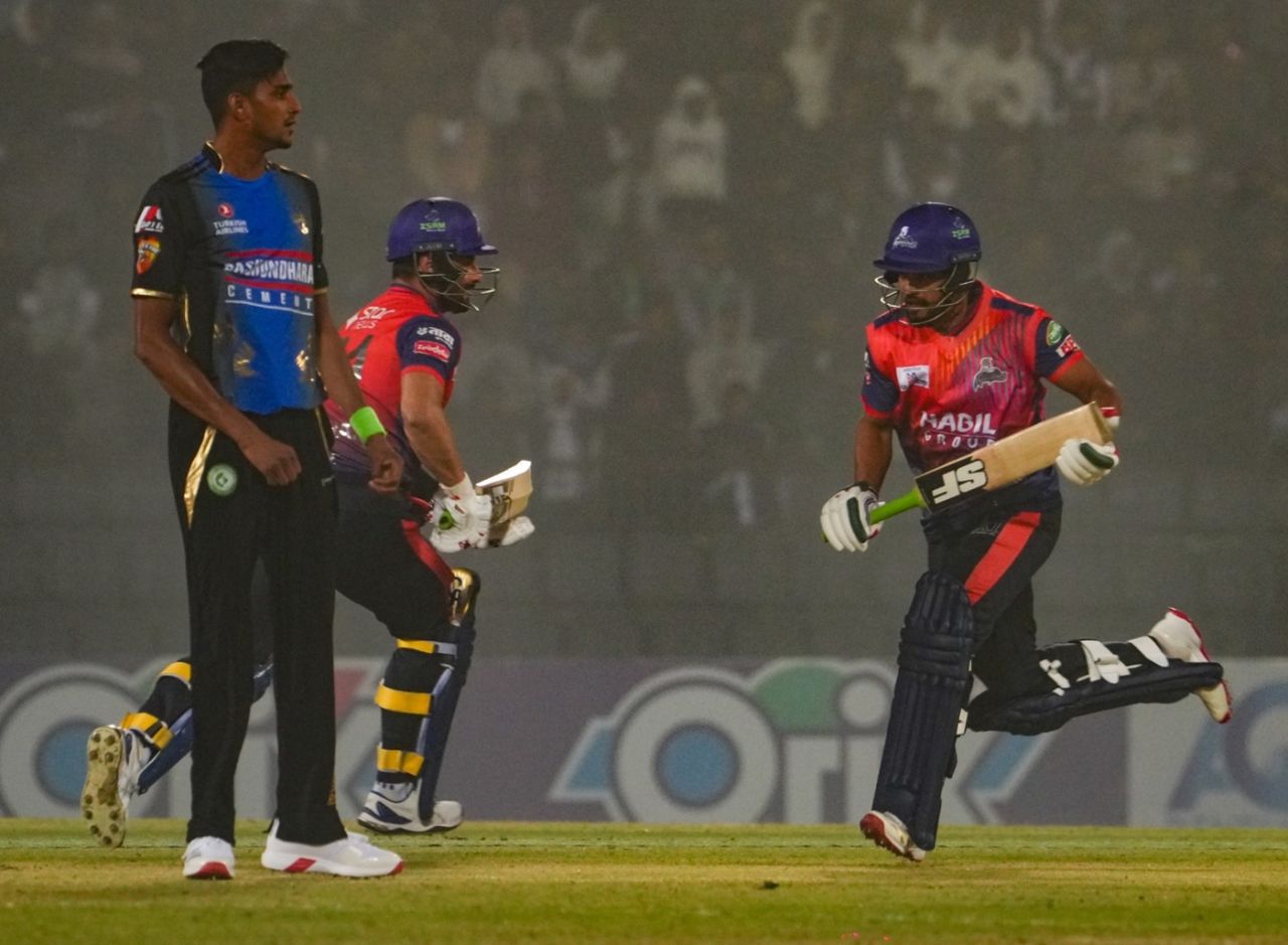 Najmul Hossain Shanto and Sahibzada Farhan added 93 runs for the second wicket, Rajshahi Warriors vs Rangpur Riders, BPL, Sylhet, January 1, 2026