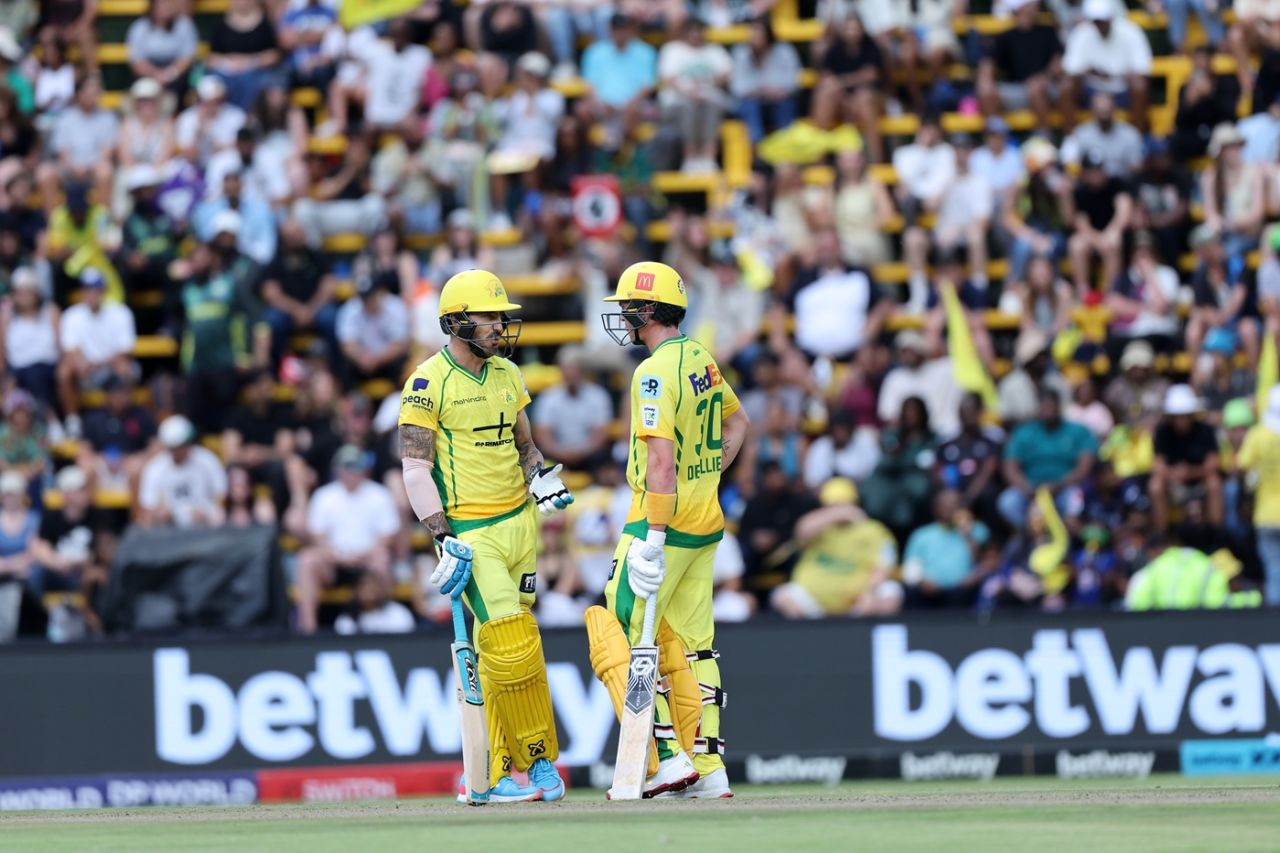 Faf du Plessis and Matthew De Villiers gave JSK a rapid start, Joburg Super Kings vs Durban's Super Giants, SA20, Johannesburg, January 1, 2026
