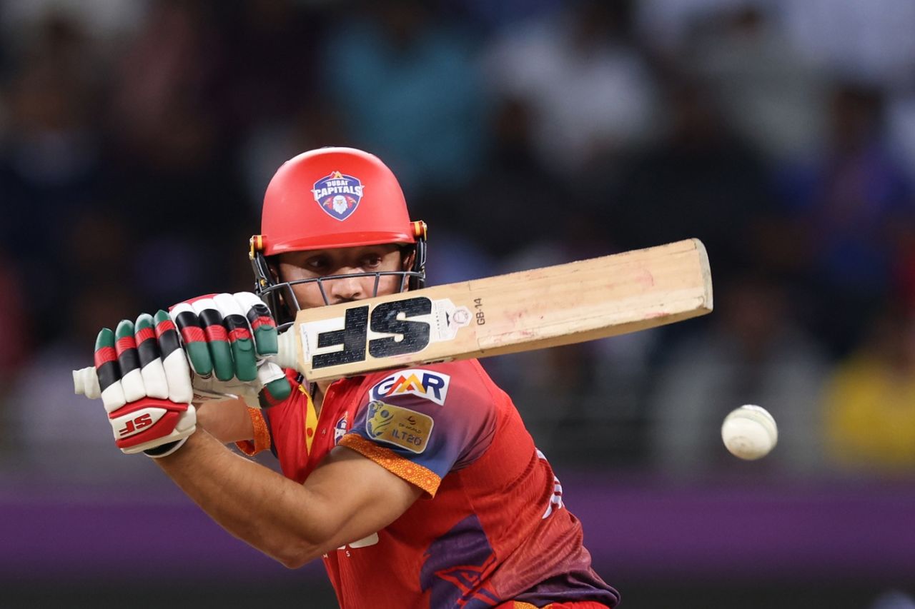 Gulbadin Naib made 7 in 10 balls, Abu Dhabi Knight Riders vs Dubai Capitals, ILT20 Eliminator, Dubai, January 1, 2026