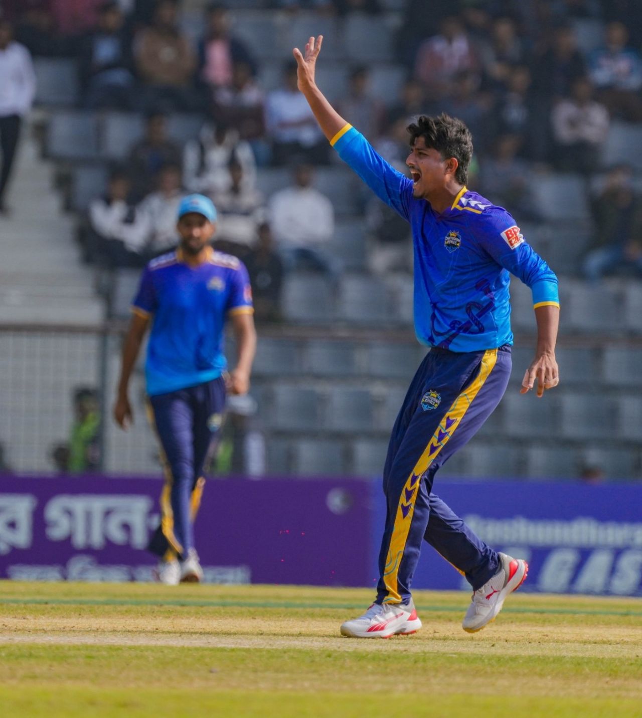 Mahedi Hasan appeals for a wicket, Sylhet Titans vs Chattogram Royals, BPL 2025-26, Sylhet, January 4, 2026