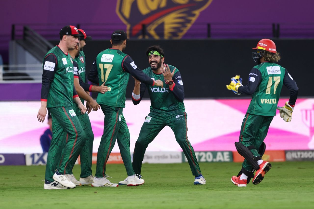 Look what I've done - Usman Tariq after taking a wicket, Desert Vipers vs MI Emirates, ILT20, final, Dubai, January 4, 2026