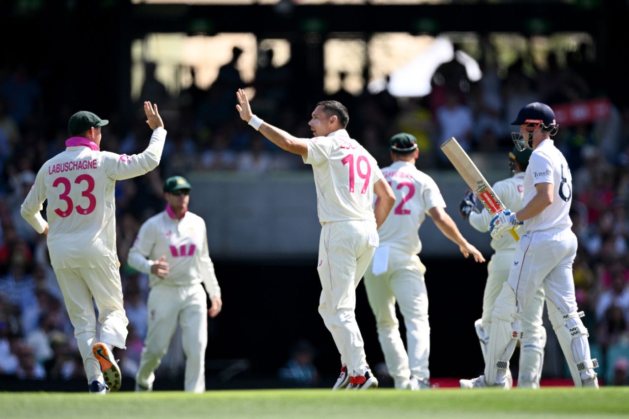 Scott Boland dismissed Harry Brook on the second morning, Australia vs England, 5th Test, Sydney, January 5, 2025