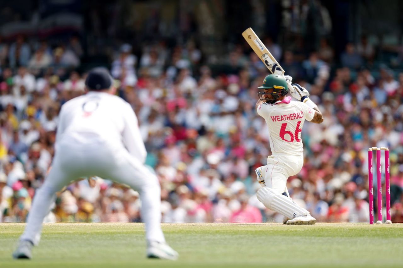 Jake Weatherald cuts, Australia vs England, 5th Test, Sydney, January 5, 2025
