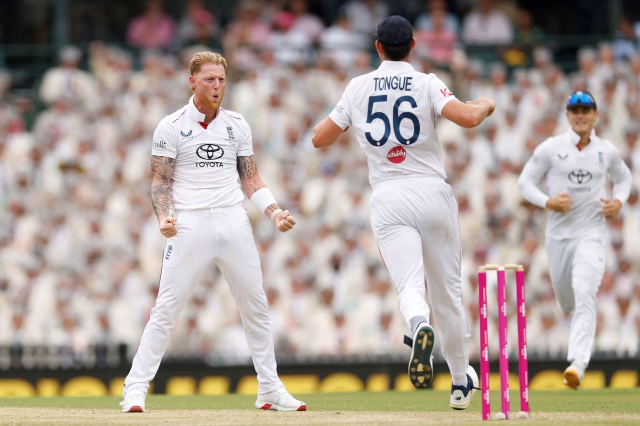 Ben Stokes celebrates a wicket, Australia vs England, 5th Test, Sydney, January 5, 2025