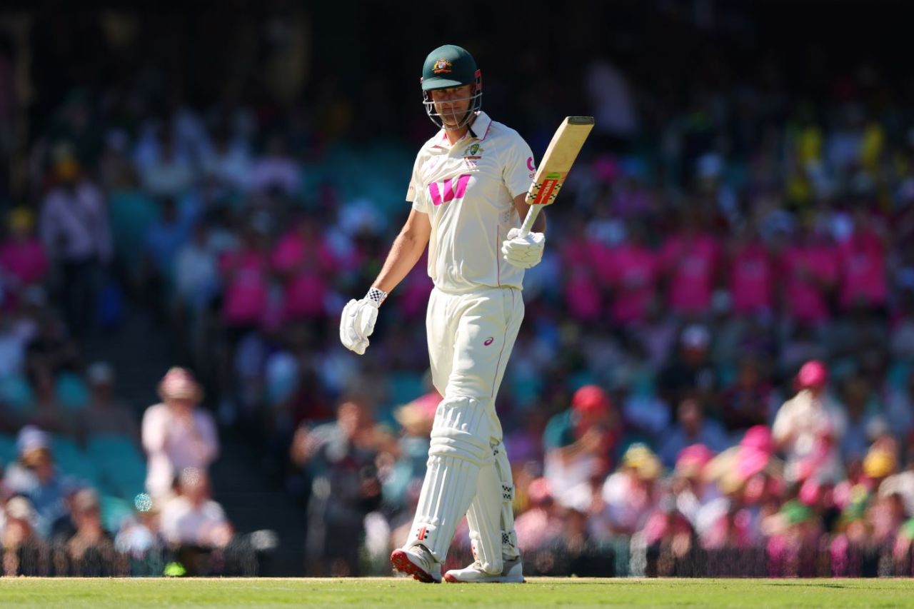 Beau Webster acknowledges his half-century, Australia vs England, 5th Test, Sydney, January 7, 2025