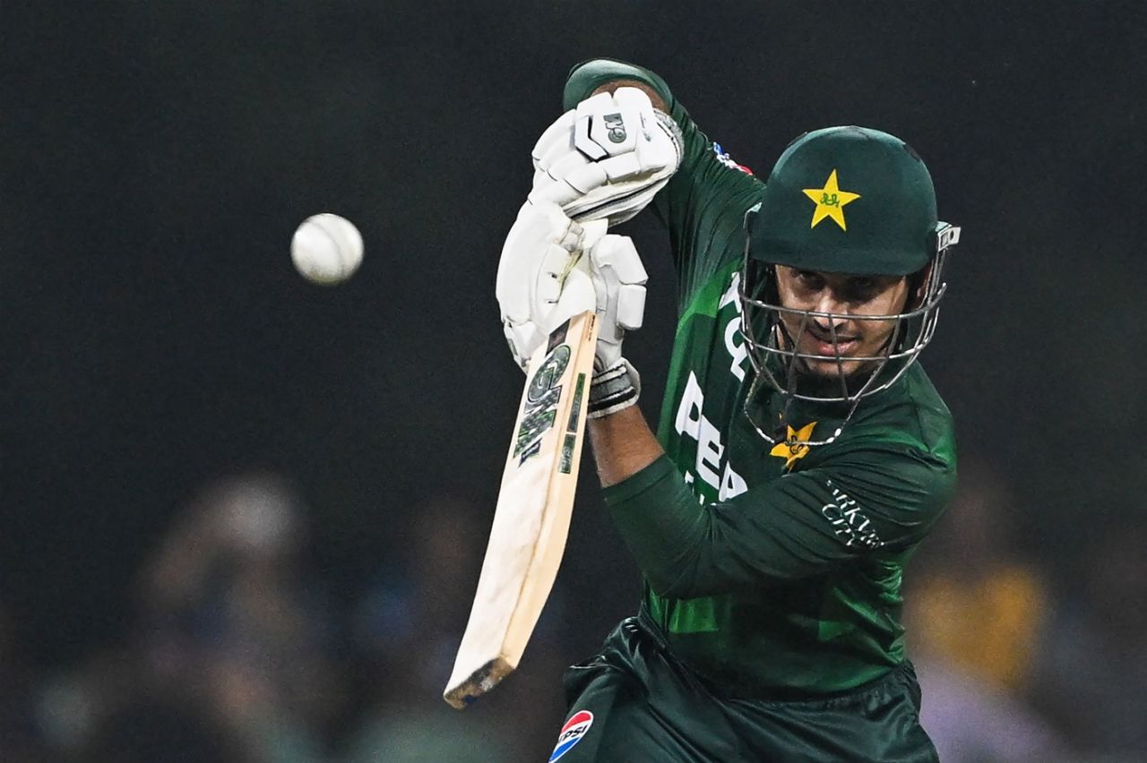 Saim Ayub helped bring up Pakistan's half-century opening stand in 4.1 overs, Sri Lanka vs Pakistan, 1st T20I, Dambulla, January 7, 2026