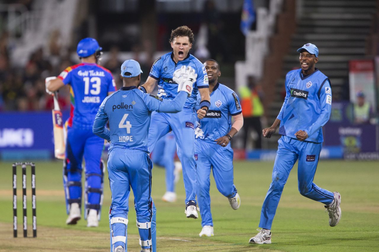 Gideon Peters finished with a three-for, Durban Super Giants vs Pretoria Capitals, Durban, SA20 2025-26, January 7, 2026