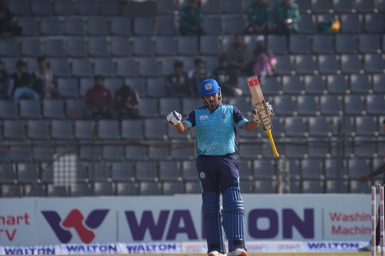 Soumya Sarkar brought up a half-century, Noakhali Express vs Rajshahi Warriors, BPL, Sylhet, January 8, 2026