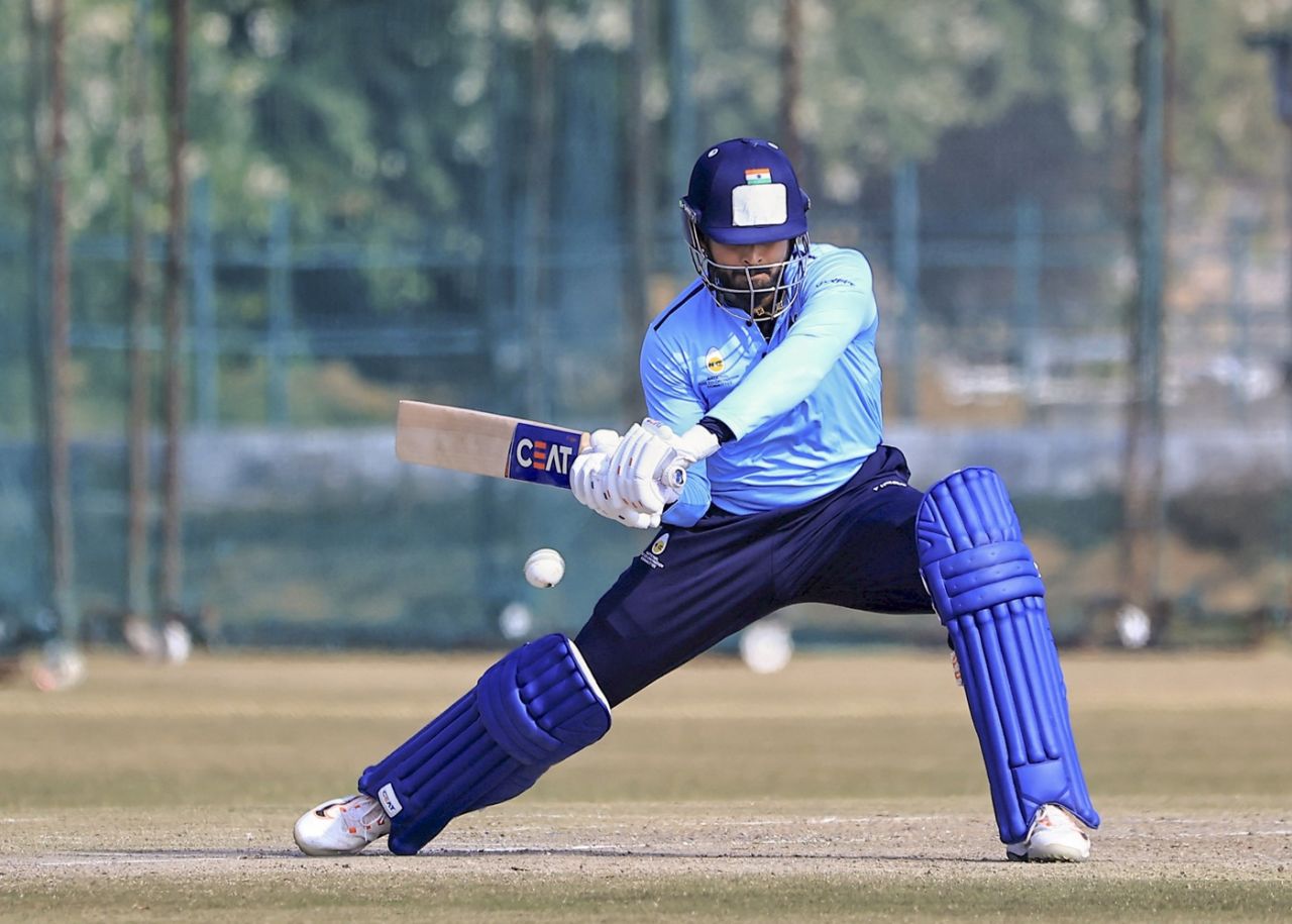 Shreyas Iyer shapes to swat one away, Mumbai vs Punjab, Vijay Hazare Trophy 2025-26, Jaipur, January 8, 2026