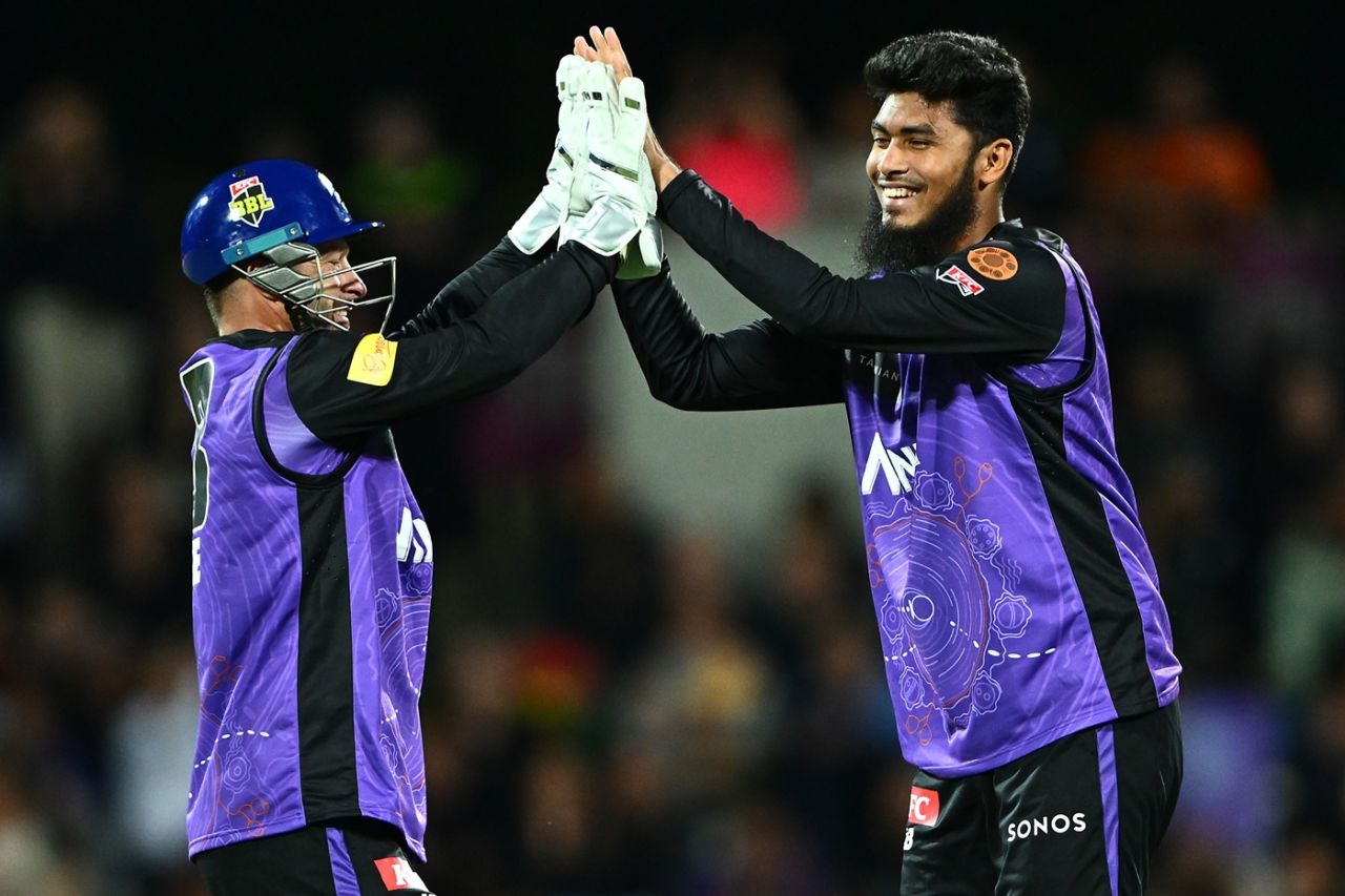 Rishad Hossain finished with three wickets, Hobart Hurricanes vs Adelaide Strikers, BBL, Hobart, January 9, 2026