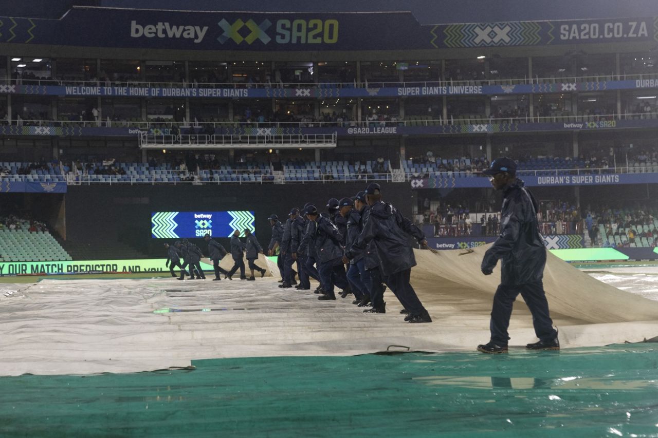 Incessant rain forced abandonment in Durban, Durban's Super Giants vs Sunrisers Eastern Cape, SA20, Durban, January 9, 2026