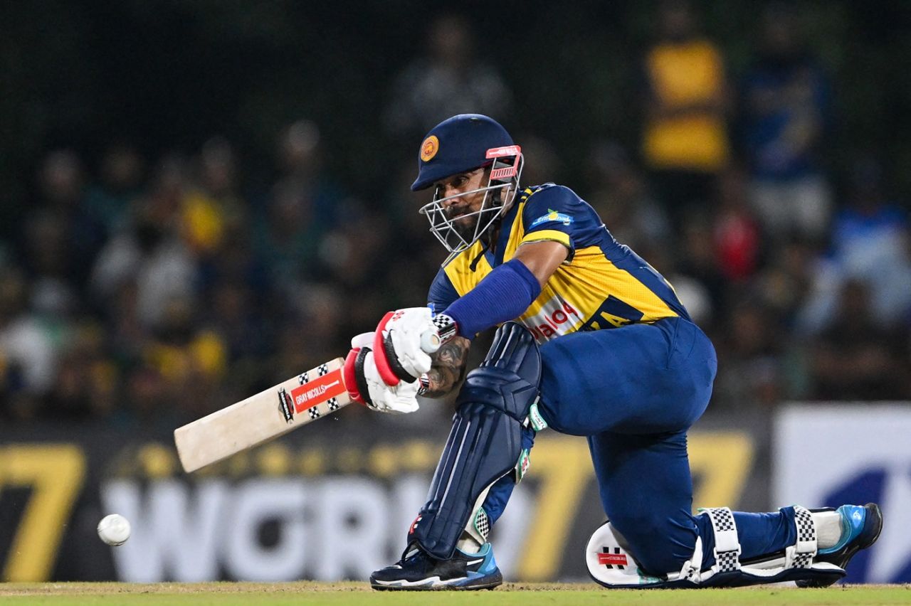 Kusal Mendis plays a sweep, Sri Lanka vs Pakistan, 3rd T20I, Dambulla, January 11, 2026
