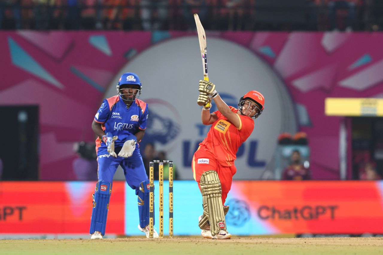 Kanika Ahuja began her innings quickly, Mumbai Indians vs Gujarat Giants, WPL, Navi Mumbai, January 13, 2026