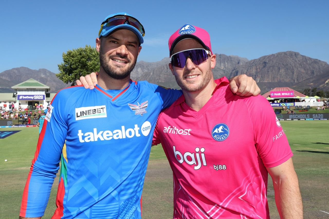 Aiden Markram and David Miller at the toss, Paarl Royals vs Durban's Super Giants, SA20 2025-26, Paarl, January 13, 2026