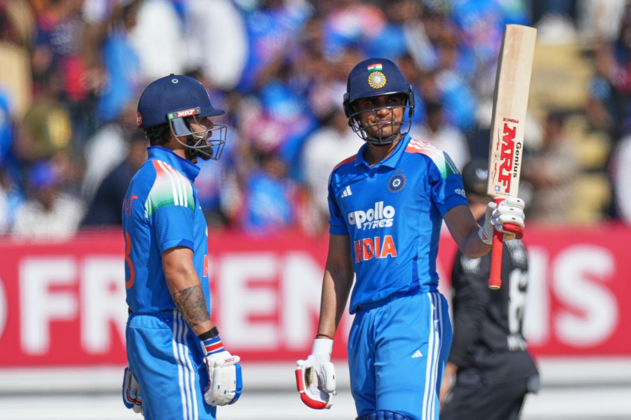 Shubman Gill brought up fifty off 47 balls, India vs New Zealand, 2nd ODI, Rajkot, January 14, 2026