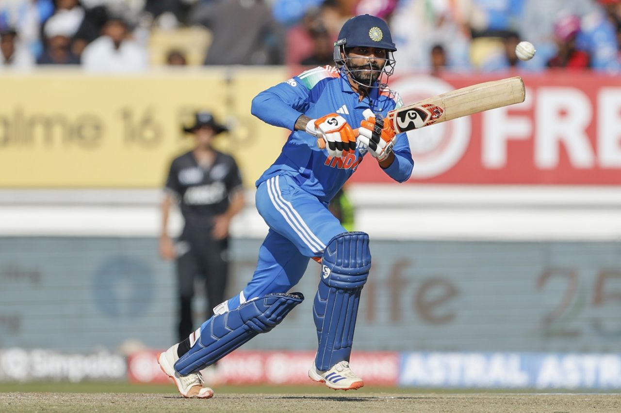 Ravindra Jadeja helped India rebuild on a slow pitch, India vs New Zealand, 2nd ODI, Rajkot, January 14, 2026