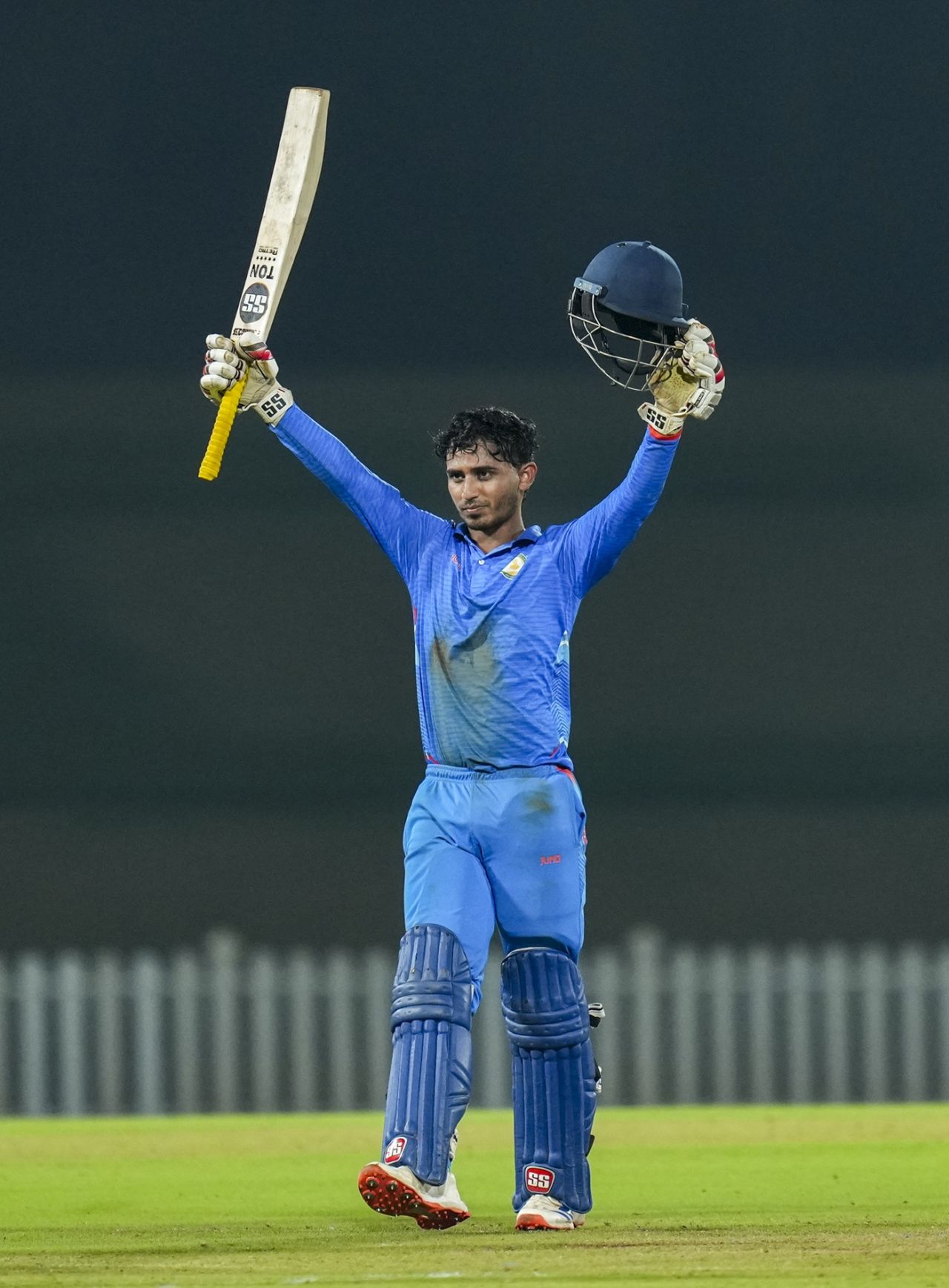 Aman Mokhade scored his fifth century in the tournament, Karnataka vs Vidarbha, Vijay Hazare Trophy, 1st semi-final, Bengaluru, January 15, 2026