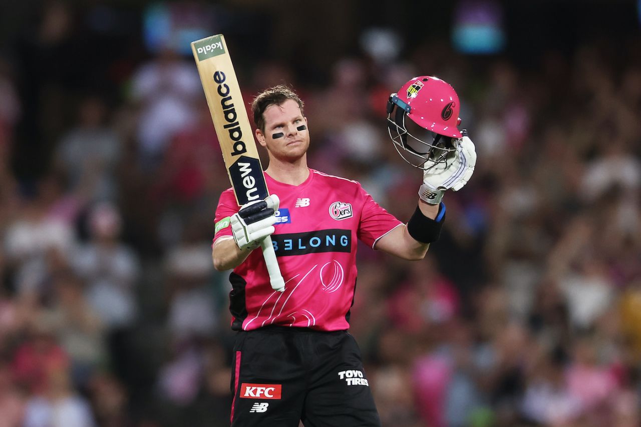 Steven Smith brings up a 41-ball century, Sydney Sixers vs Sydney Thunder, BBL, SCG, January 16, 2025