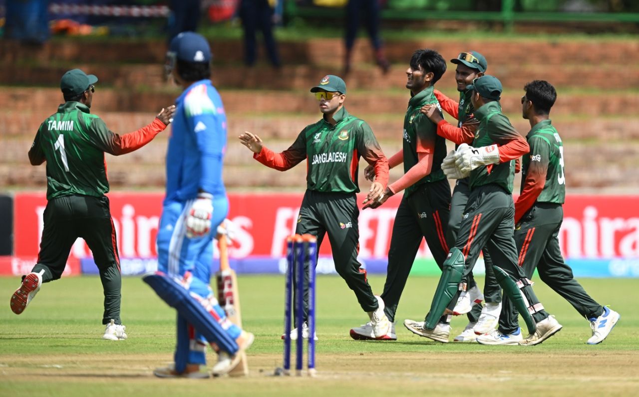 Al Fahad struck back-to-back to rock India, Bangladesh U19 vs India U19, 2026 Men's Under-19 World Cup, Bulawayo, January 17, 2026