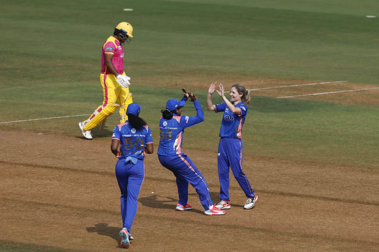 Nicola Carey sent Kiran Navgire back for a golden duck, Mumbai Indians vs UP Warriorz, WPL 2026, Navi Mumbai, January 17, 2026