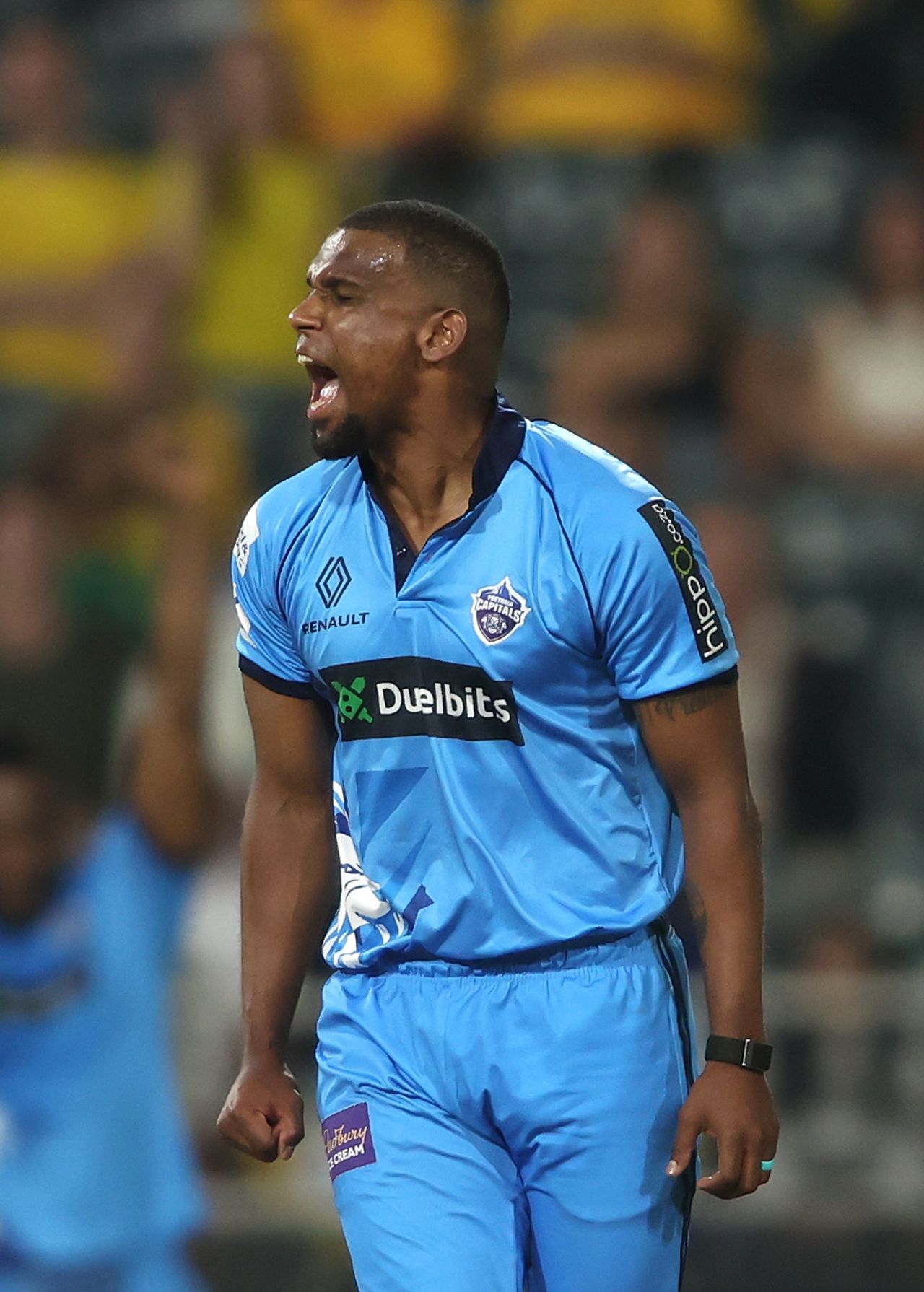 Lizaad Williams is pumped after picking up a wicket, Joburg Super Kings vs Pretoria Capitals, SA20, Johannesburg, January 17, 2026