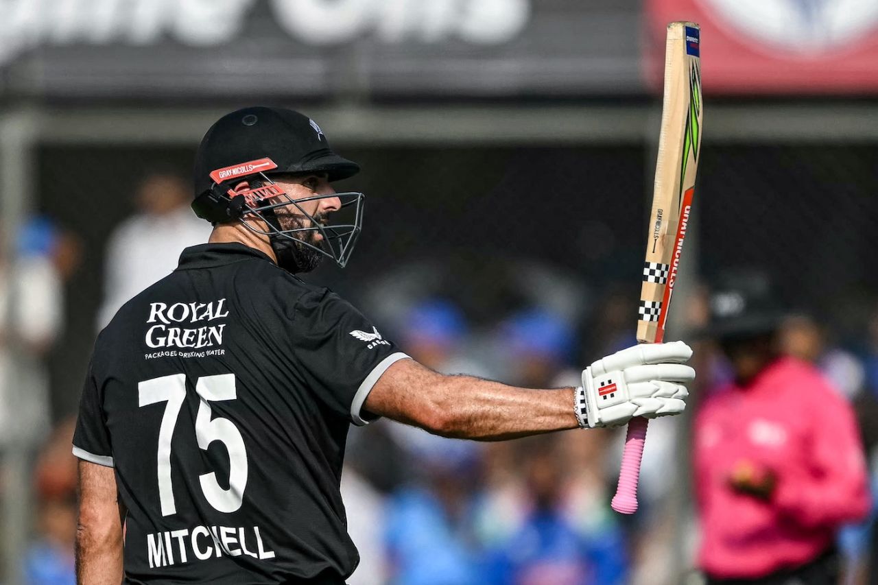 Daryl Mitchell brought up a half-century, India vs New Zealand, 3rd ODI, Indore, January 28, 2026